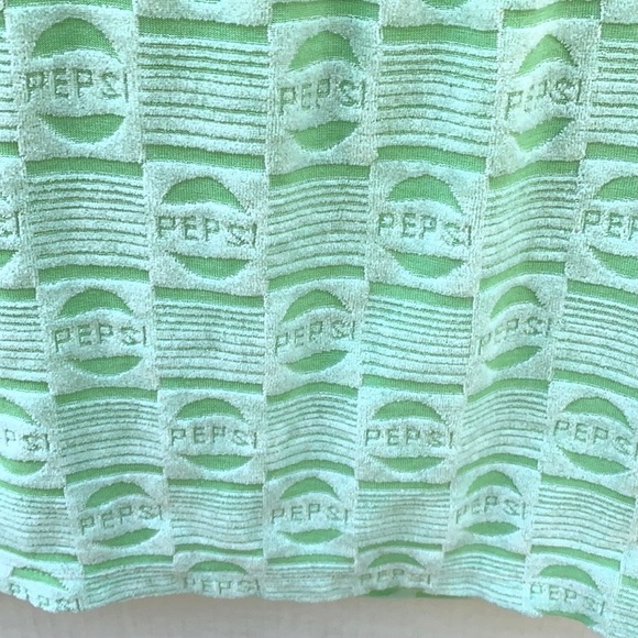 Pepsi X Forever 21 Womens checkered velour green mini skirt retro style - Picture 6 of 9